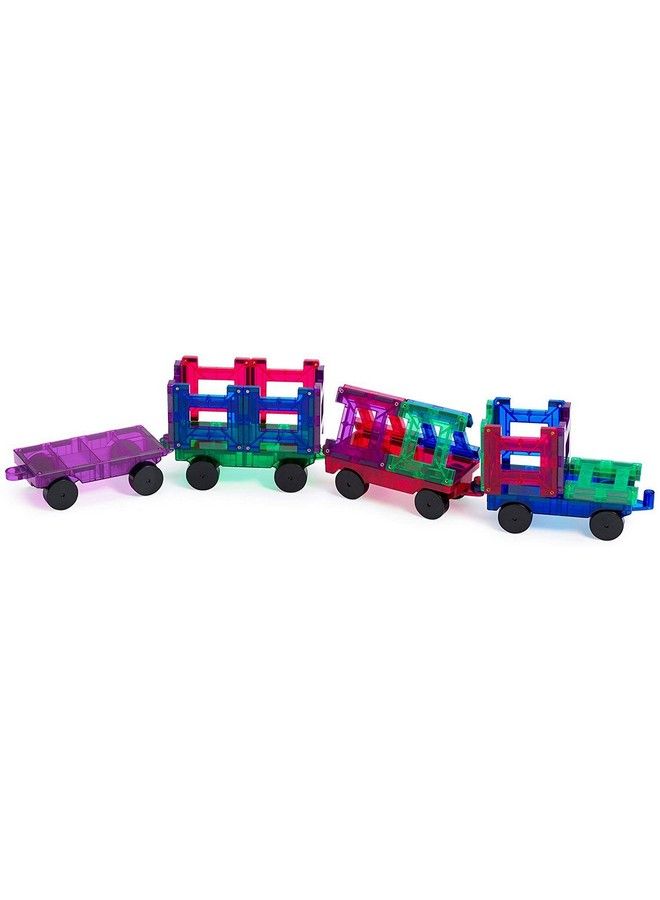 Magnetic Tiles Train Set, 20 Piece Accessory Set Includes 4 Trains, Stronger Magnets, Building Blocks Addon, Stem Toys For Kids.