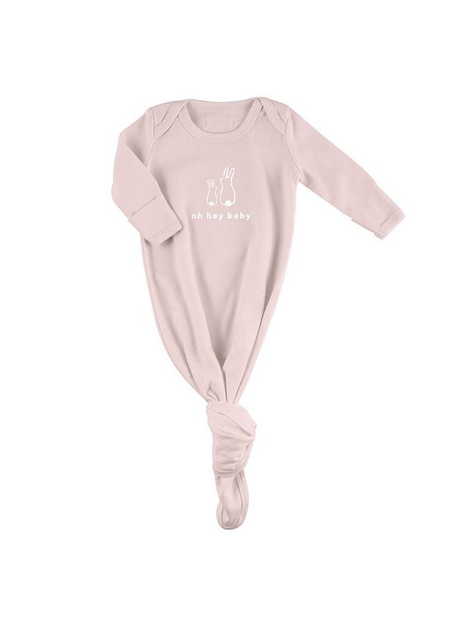 Face To Face Collection Newborn Knotted Gown Pink Bunnies Oh Hey Baby Fits 06 Months