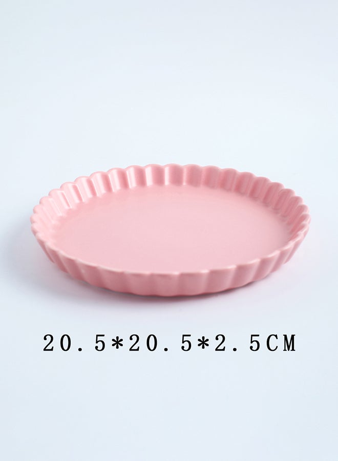 Chrysanthemum Round Shape Pizza Plate Pink 8inch