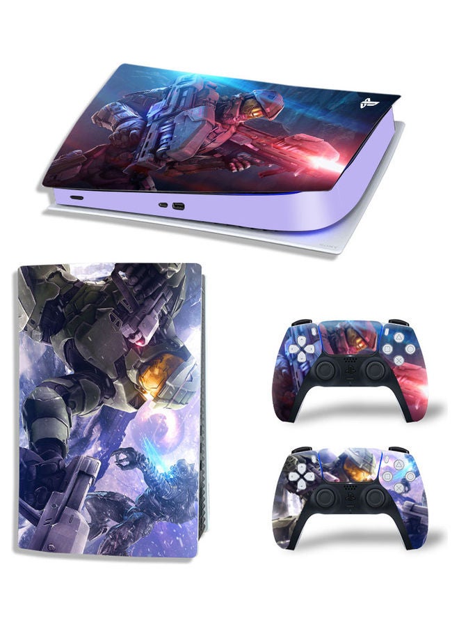 Printed Gaming Console and Controller Sticker Set For PS5 Disc Version