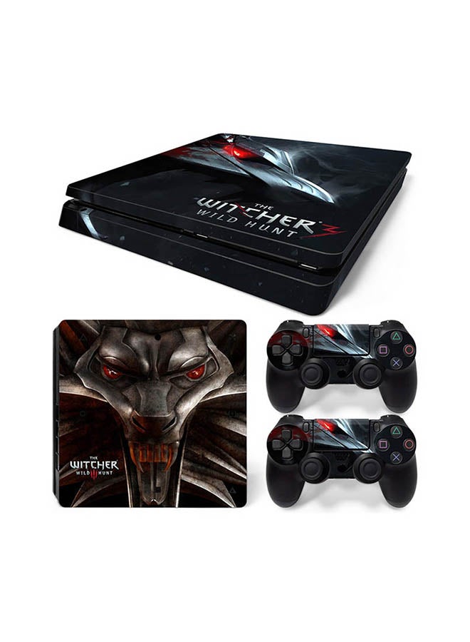 Console And Controller Sticker Set For PlayStation 4 Slim The Witcher