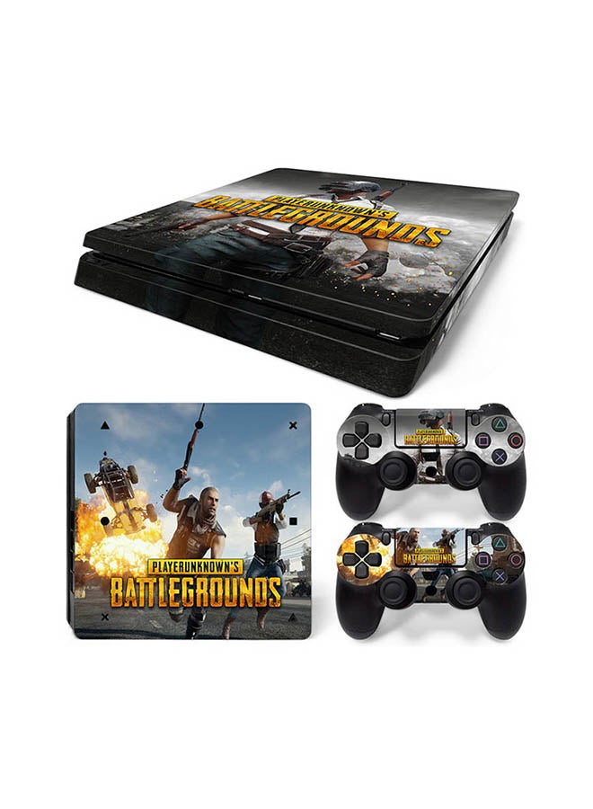 Console And Controller Sticker Set For PlayStation 4 Slim Battle Grounds