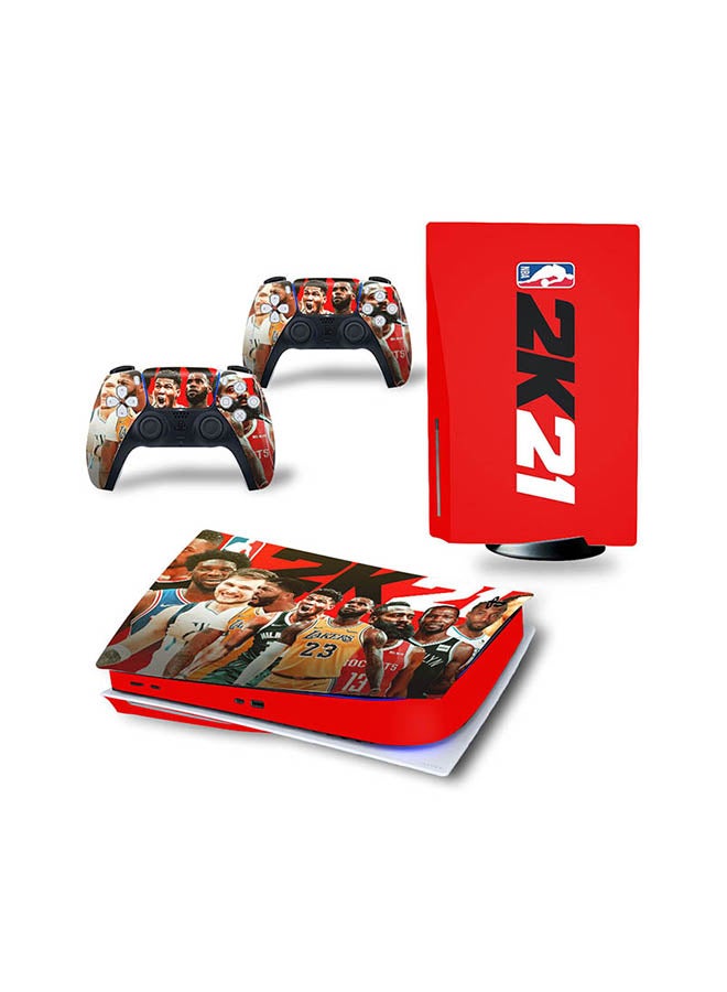 Console And Controller Sticker Set For PlayStation 5 Disc Version NBA 2K21