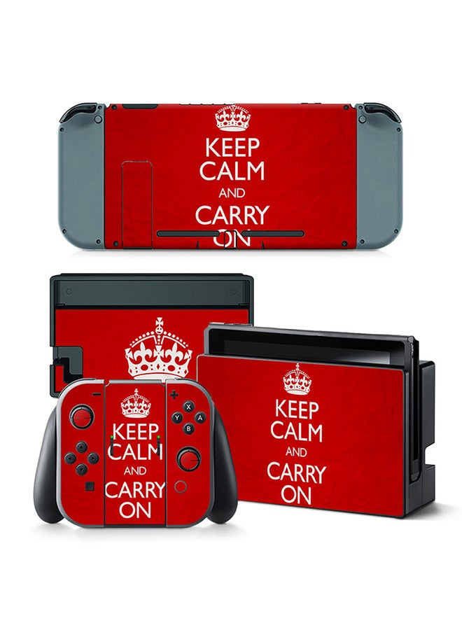 Console and Controller Decal Sticker Set For Nintendo Switch Keep Calm