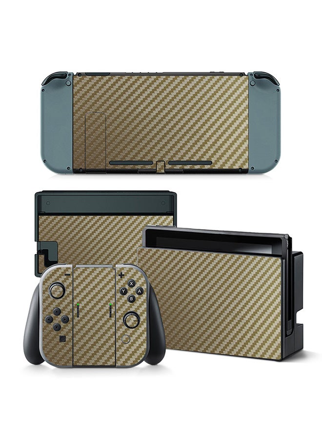 Console and Controller Decal Sticker Set For Nintendo Switch Carbon Gold