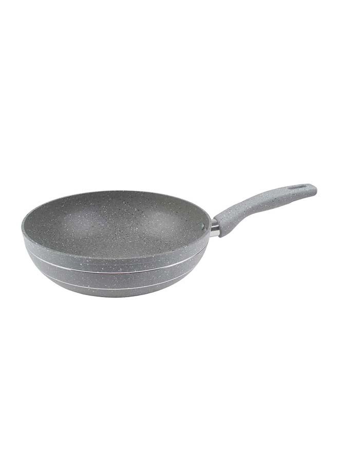 Forged Aluminum Wok Pan Grey/Silver