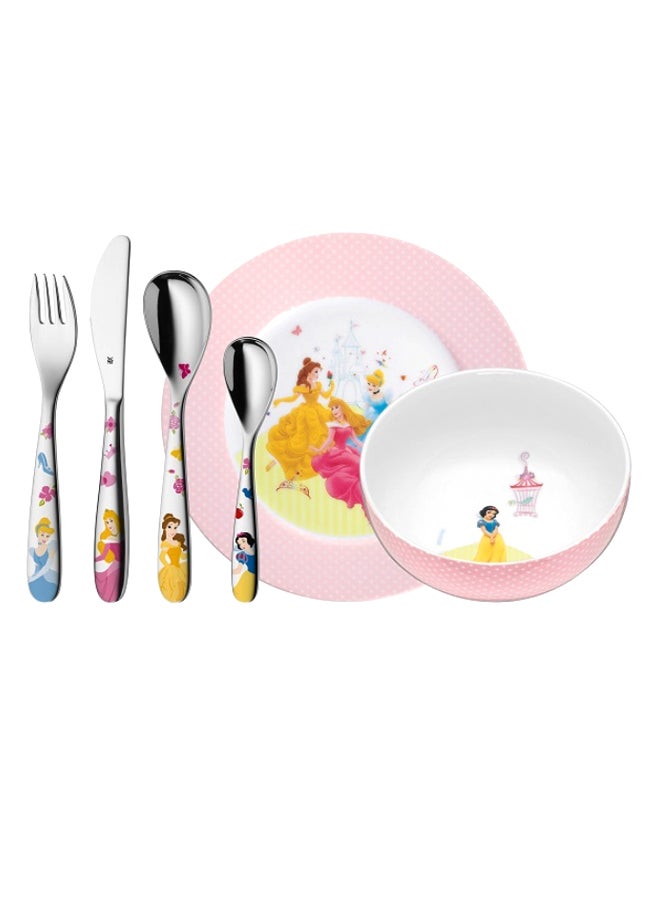 6-Piece Disney Princess Printed Cutlery Set Multicolour