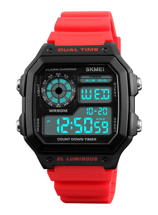 boys Outdoor Sports Waterproof PU Leather Digital Watch 1299