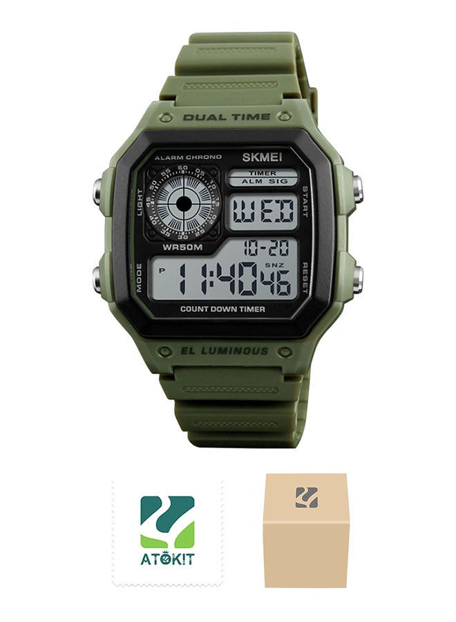 boys Outdoor Sports Waterproof PU Leather Digital Watch 1299