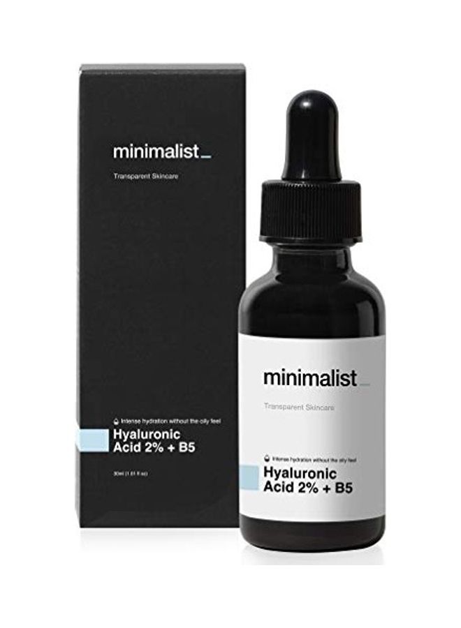 Hyaluronic Acid Serum for Intense Hydration, Glowing Skin Black 30ml