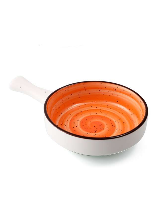 Color Glaze Porcelain Serving Pan,Orange