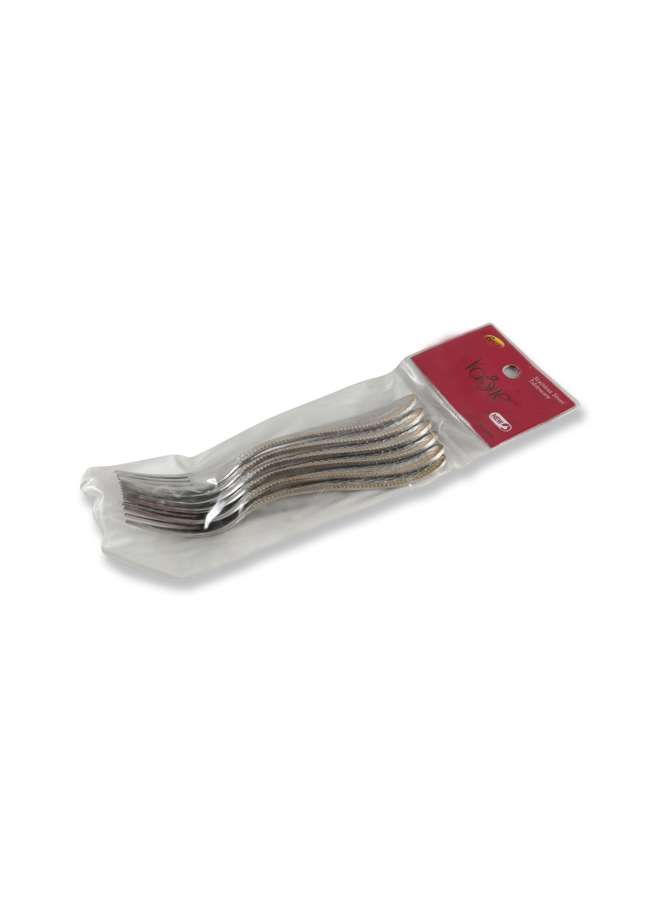 Stainless Steel Cake Fork Golden 6 Pieces