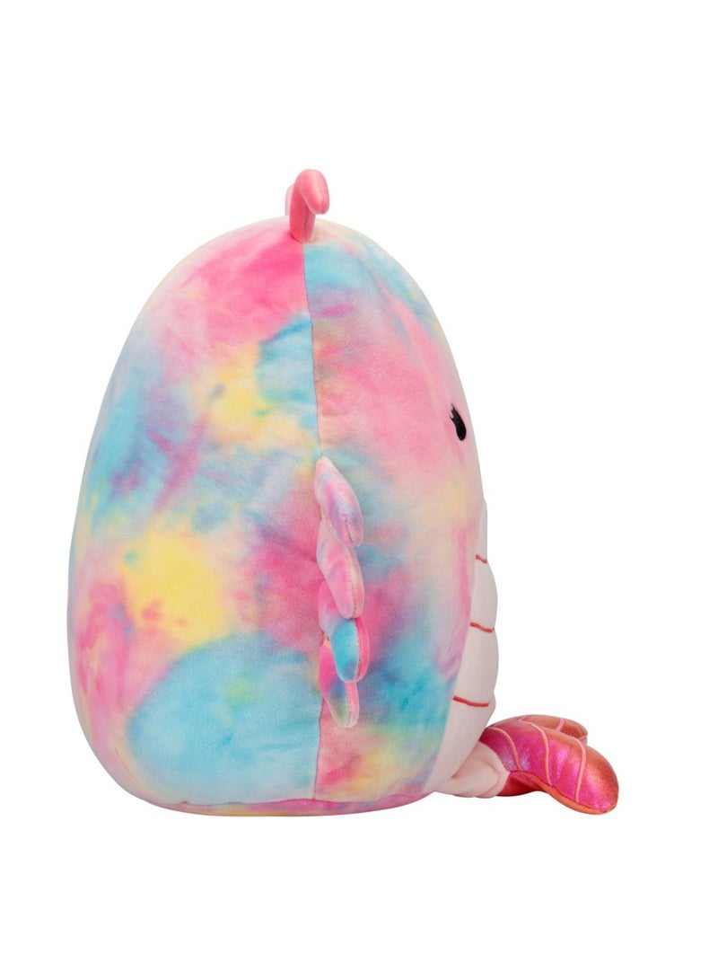 12 inch Candis Rainbow Tie-Dye Shrimp , Officially Licensed Kellytoy Plush Toy, Colorful Soft Toy, Gift for Kids, Girls & Boys Washable Squishy Stuff Toy Multicolor All Age