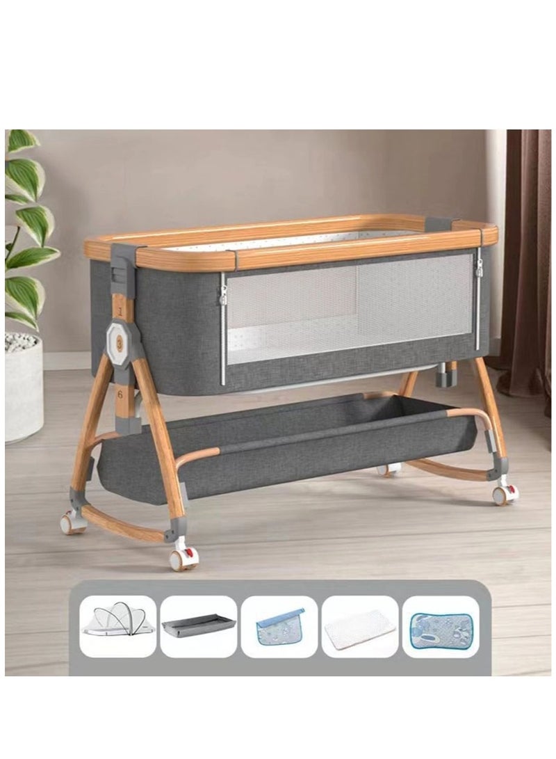 Bedside Cot Newborn Bassinet Mobile Portable Children's Sleeper Cot Folding Crib