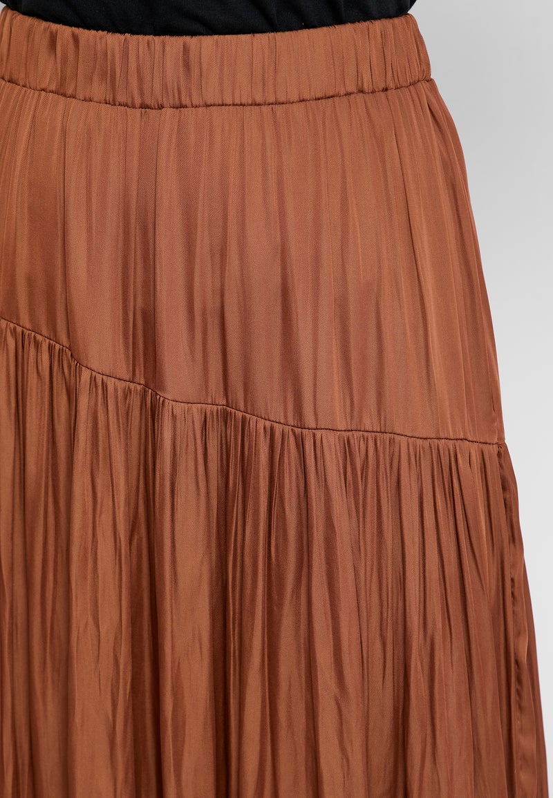 Tiered Maxi Skirt Brown