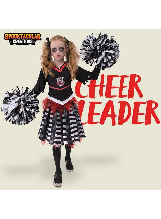 Kids Cheerleader Costume Cheerless Costume For Girls Scary Spiritless Cheerleader Costume For Halloween Dress Up (Medium)