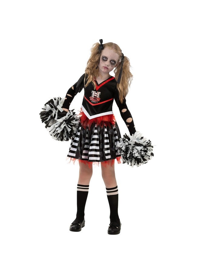 Kids Cheerleader Costume Cheerless Costume For Girls Scary Spiritless Cheerleader Costume For Halloween Dress Up (Medium)