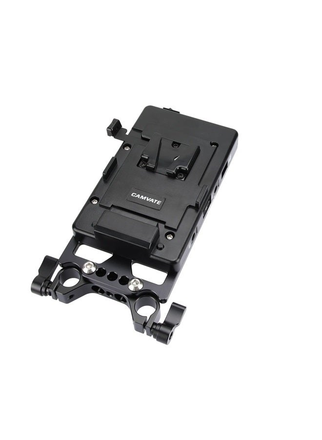 V Lock Mounting Plate Power Supply Splitter with 15mm Rod Clamp - 1524