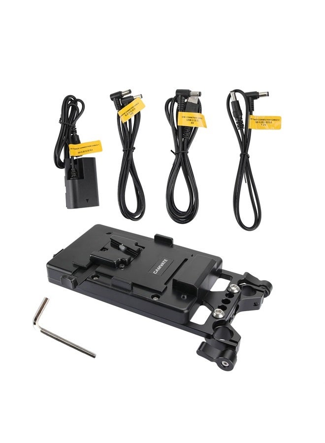 V Lock Mounting Plate Power Supply Splitter with 15mm Rod Clamp - 1524
