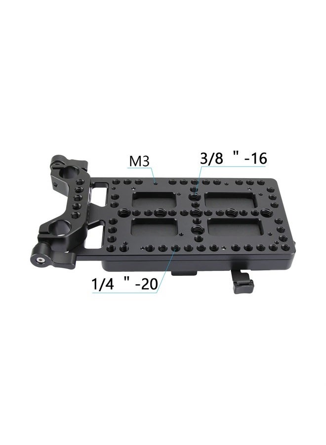 V Lock Mounting Plate Power Supply Splitter with 15mm Rod Clamp - 1524