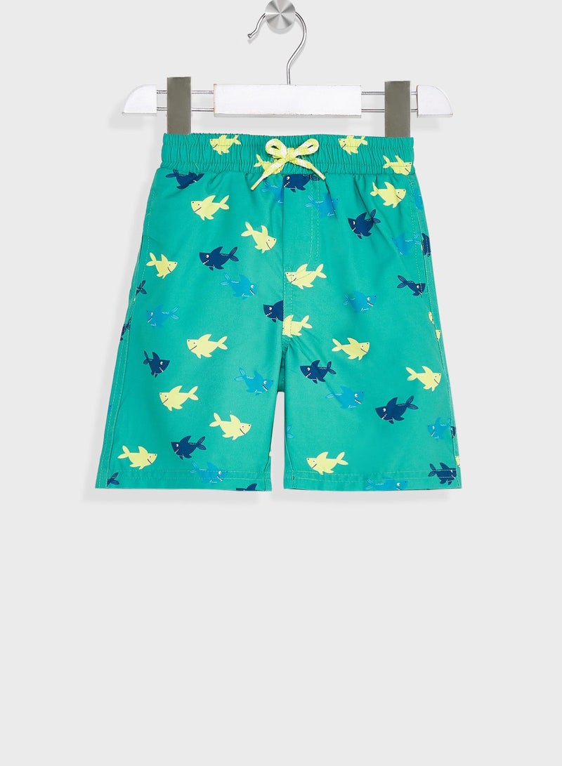 Kids Shark Print Shorts