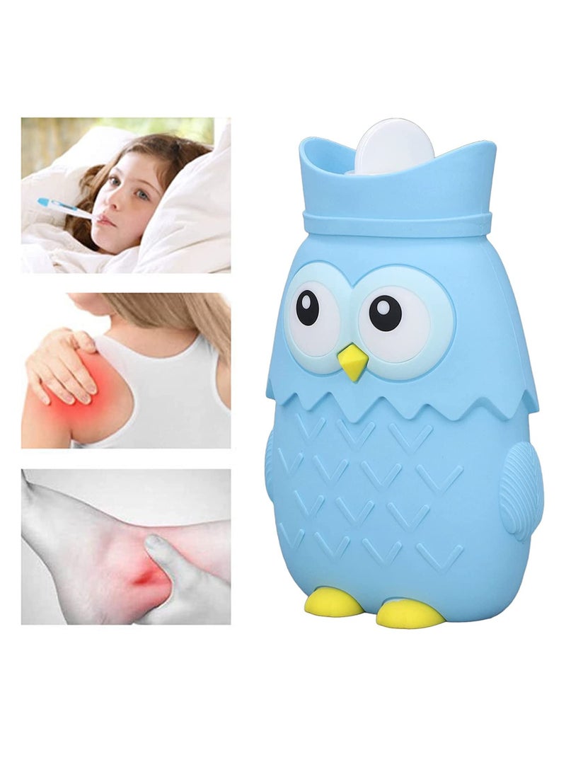 Hot Water Bag Cartoon Silicone Portable Heat Preservation Warm Winter Water Filled Heating Bottle Small Lovely and Reusable Microwave Oven Heating Available