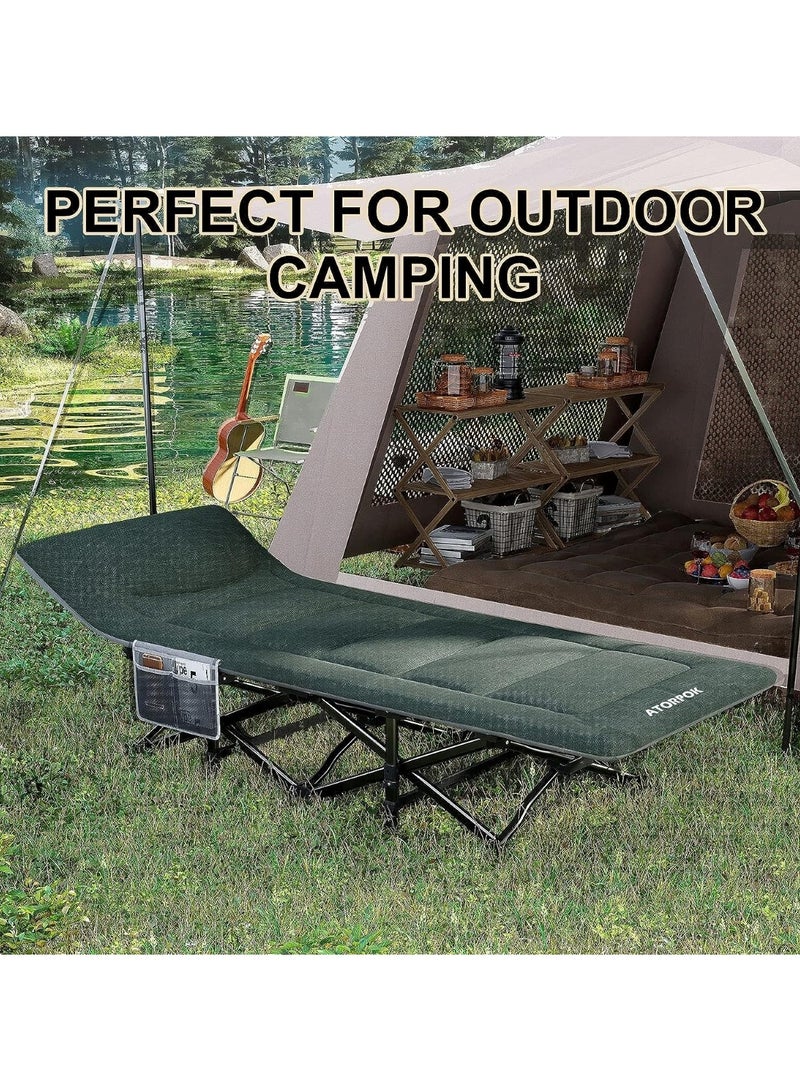 Ultimate Comfort Camping Cot for Adults with Included Pad and Pillow