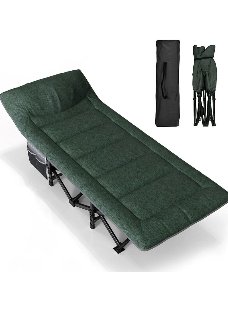 Ultimate Comfort Camping Cot for Adults with Included Pad and Pillow