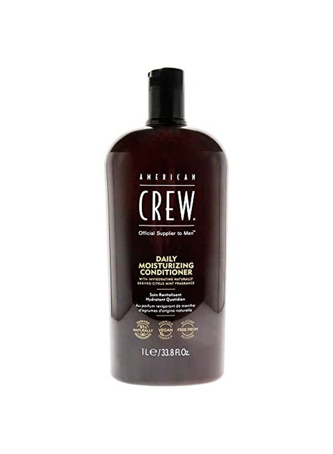 Men'S Conditioner By American Crew Daily Conditioner For Soft Manageable Hair Naturally Derived Vegan Formula Citrus Mint 33.8 Oz