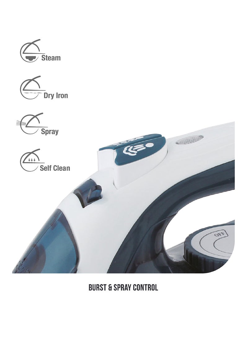 Powerful Ceramic Steam Iron 350ml with Non-Stick Coating Ceramic Sole Plate, Self Cleaning Function, Anti Drip Technology and Adjustable Thermostat Control 350 ml 3500 W SF64CSI BS Black