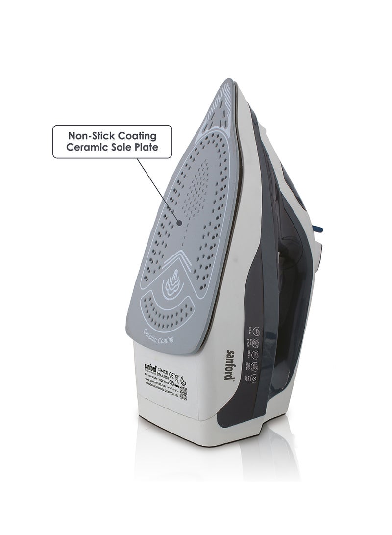 Powerful Ceramic Steam Iron 350ml with Non-Stick Coating Ceramic Sole Plate, Self Cleaning Function, Anti Drip Technology and Adjustable Thermostat Control 350 ml 3500 W SF64CSI BS Black