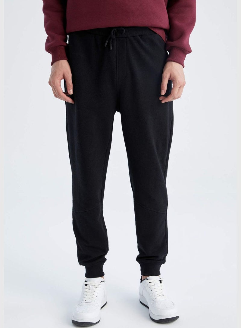 Rib Hem Slim Fit Trousers
