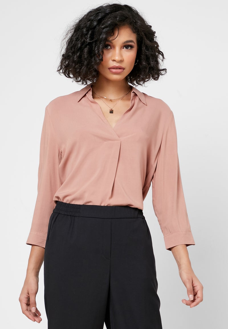 V-Neck Shirt Brown