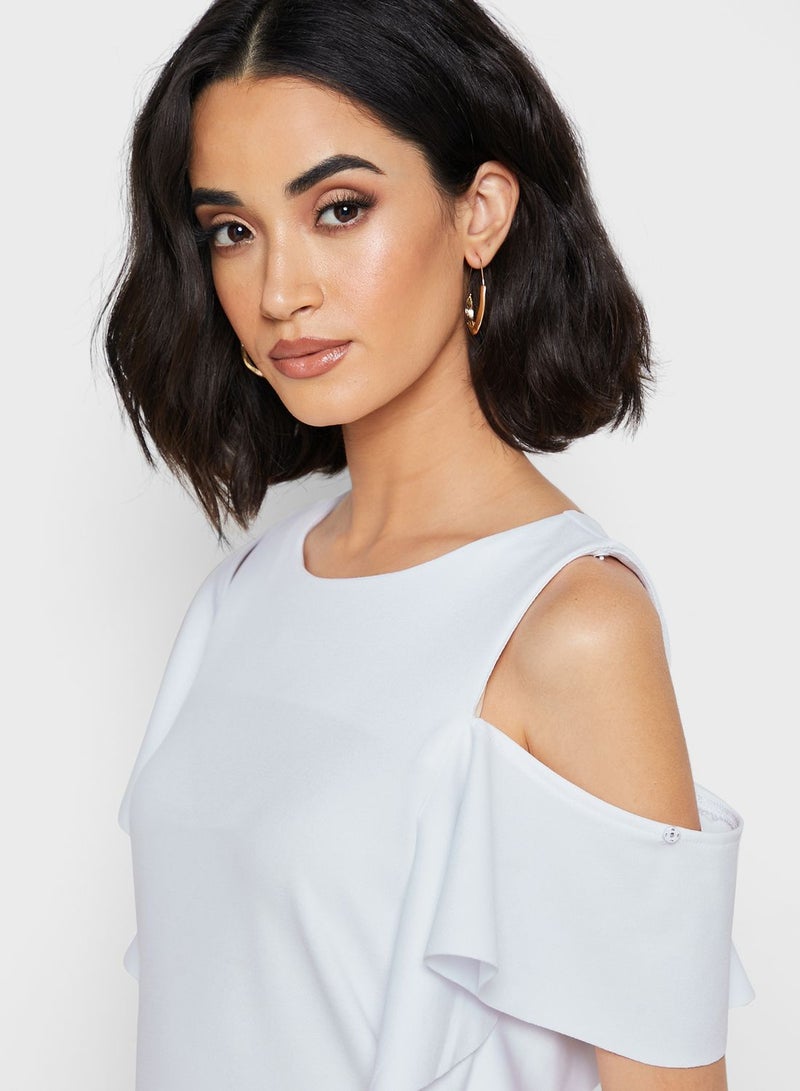 Flutter Sleeves Top White