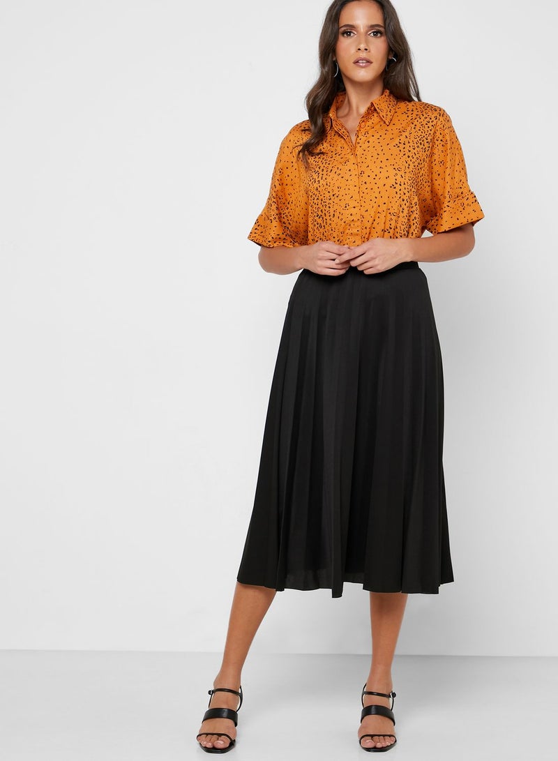 Pleated Midi Skirt