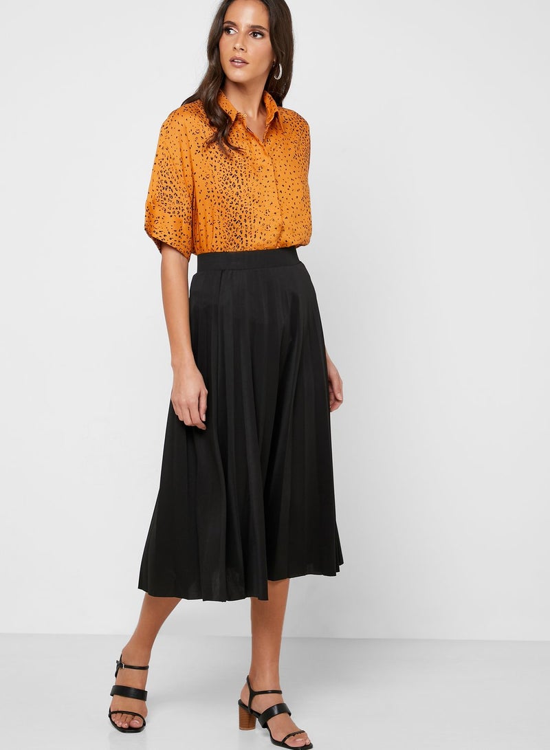 Pleated Midi Skirt