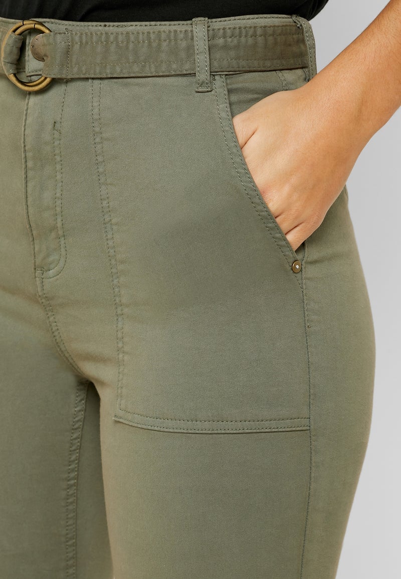 D-Ring Skinny Pants Khaki Green