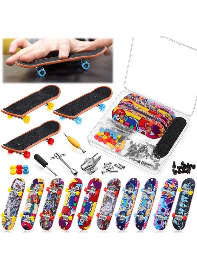10 Pack Diy Fingerboard Kit With Box Mini Fingerboards Skateboards For Fingers Finger Board Making Kit Finger Skateboard Kit With Mini Wrench Screwdriver Brackets Screws And Fingerboard Wheels