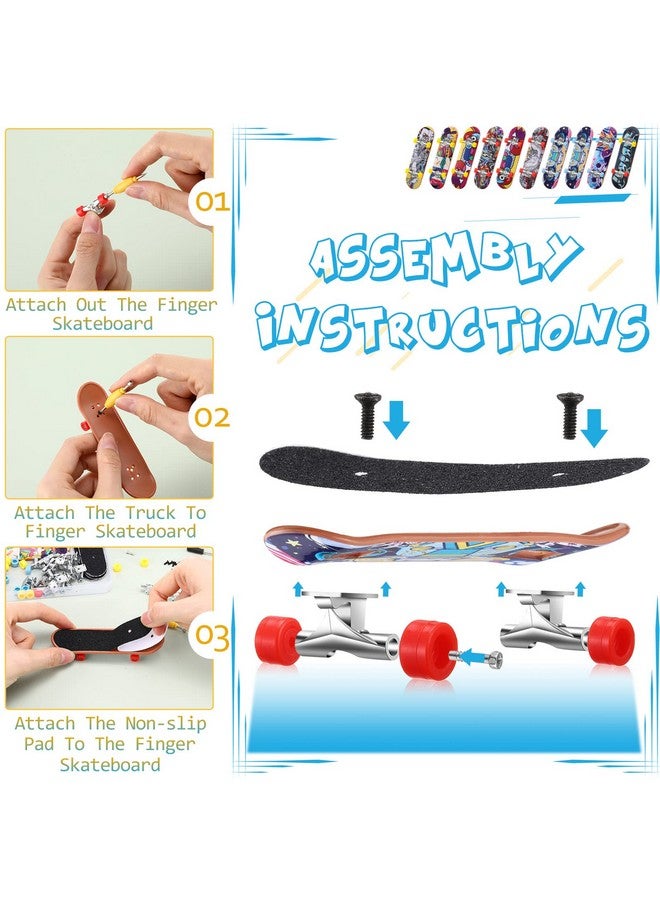 10 Pack Diy Fingerboard Kit With Box Mini Fingerboards Skateboards For Fingers Finger Board Making Kit Finger Skateboard Kit With Mini Wrench Screwdriver Brackets Screws And Fingerboard Wheels