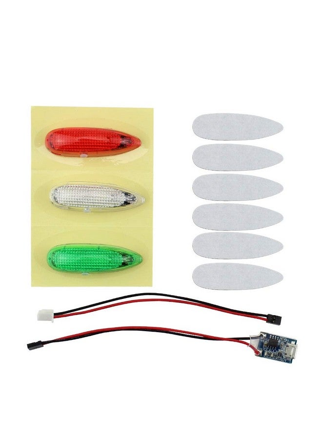 Rc Plane Led Light Kit For Bicycle Jet Airplane Air Craft Fix Wing Quadcopterrechargeable Red Green White Led Flashing Lights（3Pcs/Set）…