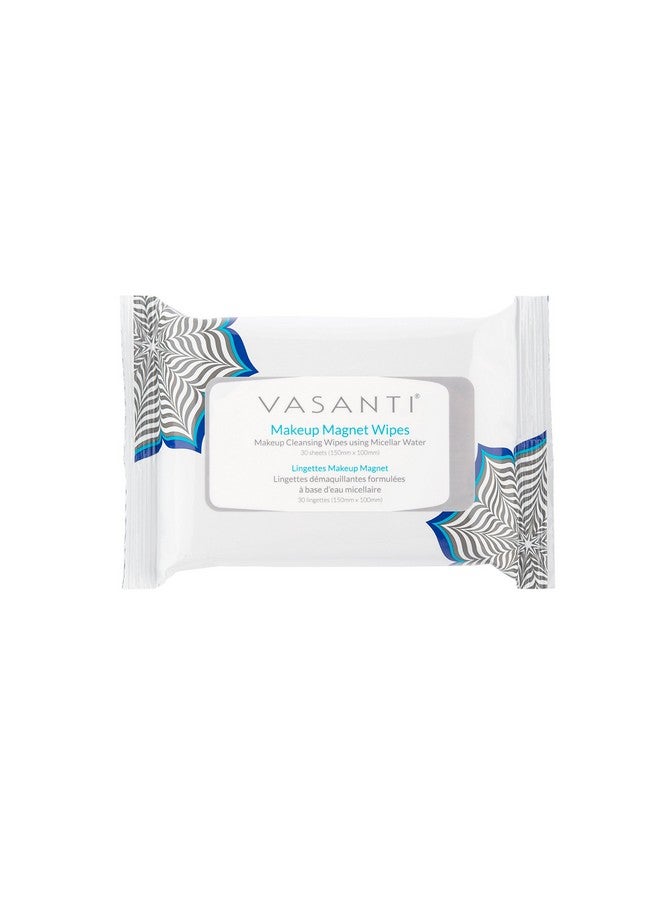 Vasanti Makeup Magnet Wipes Gentle Facial Makeup Remover Cleansing Wipes With Micellar Water Paraben And Cruelty Free Vegan Friendly