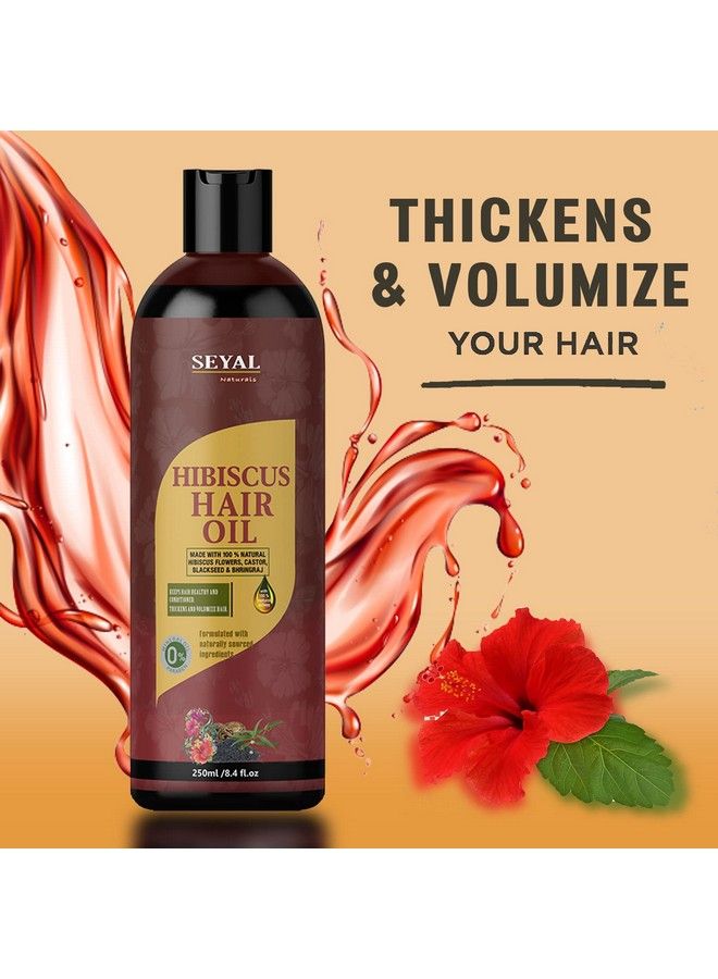 Hibiscus Hair Oil ; For Hair Growth And Hair Fall Control ; With Hibiscus Flowers Castor Oil Blackseed Oil ; (250Ml)