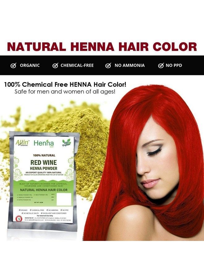 Henna Hair Color Red Wine 60G (Pack Of 3)