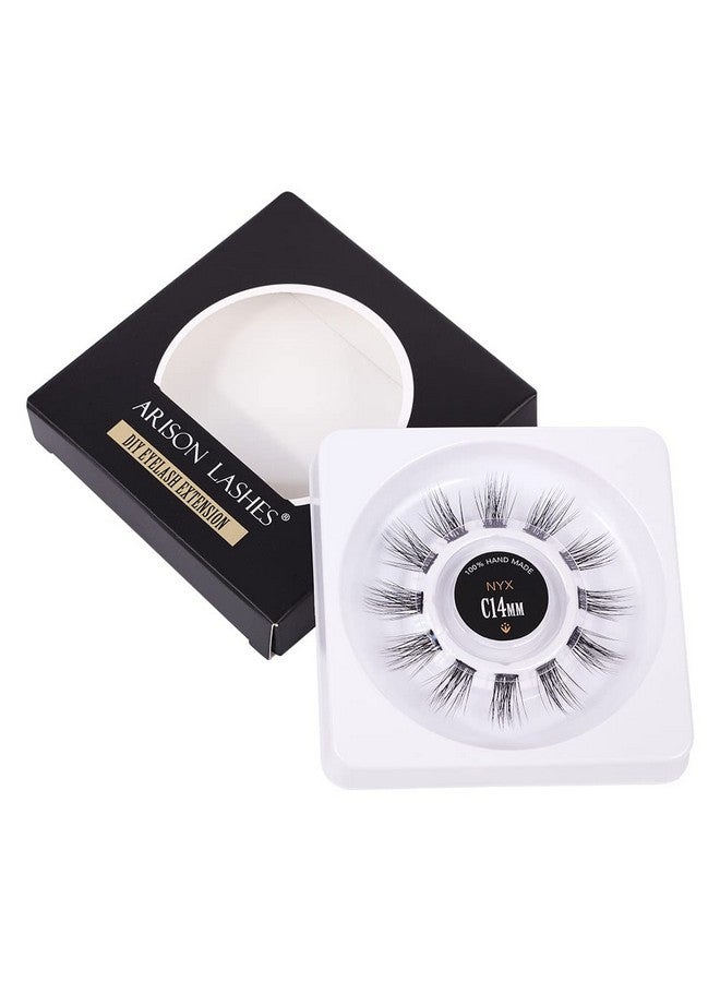 Diy Eyelash Extensions 3D Cluster Lashes Individual False Eyelashes Extension Natural Look At Home Eyelash Extensions (Ny 14Mm)