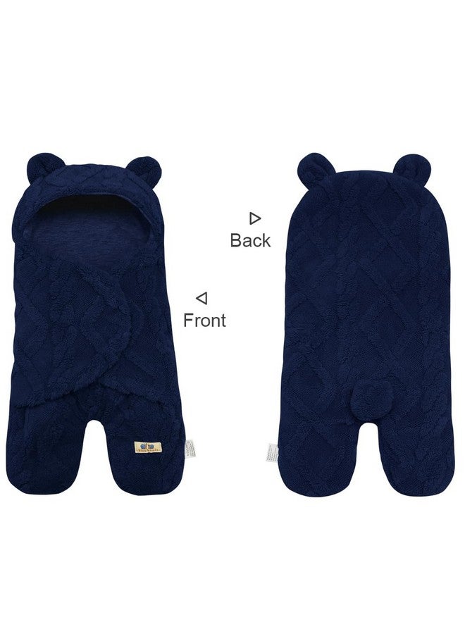 Comfortable Swaddling Blanketbreathable And Soft Newborn Receiving Blanket (Navy)