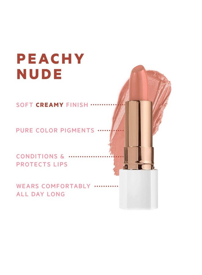 Petal Pout Lipstick Nourishing & Highly Pigmented Lip Color With Antioxidants Peachy Nude (1 Pack)