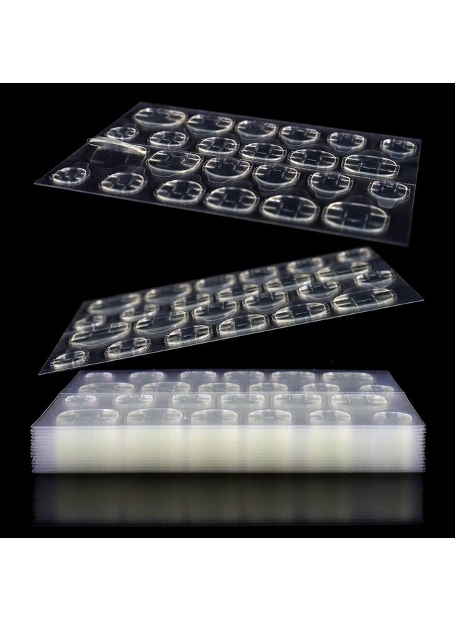 288Pcs (12 Sheets) Adhesive Tabs Waterproof Breathable Glue Tabs Doublesided Nail Jelly Sticker Super Sticky Fake Nail Glue Stickers Transparent Flexible For Manicure