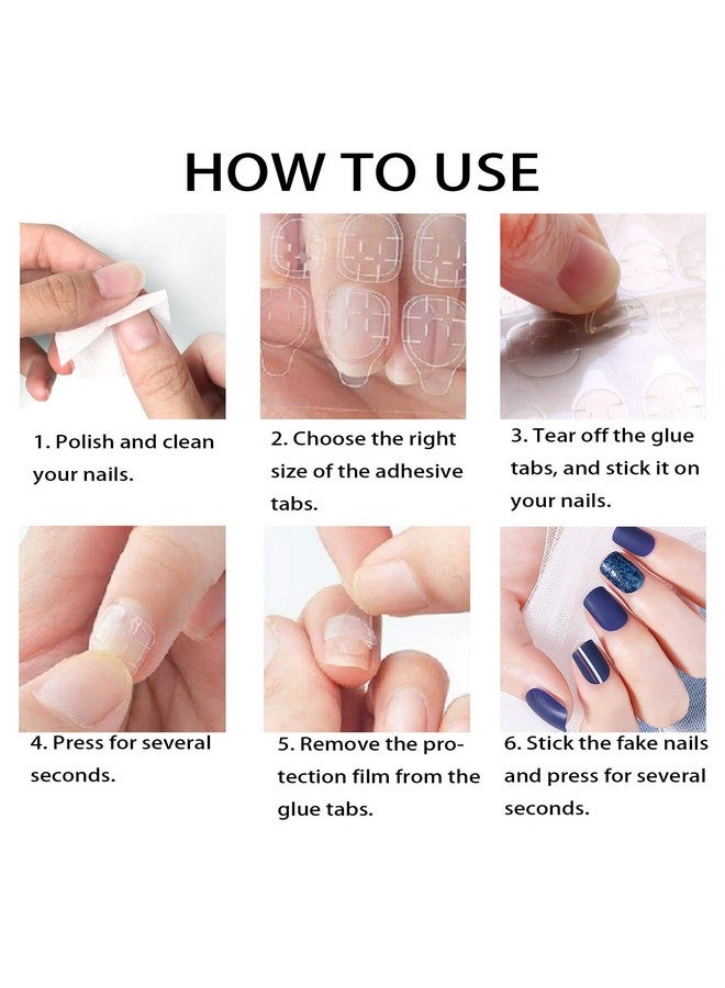 288Pcs (12 Sheets) Adhesive Tabs Waterproof Breathable Glue Tabs Doublesided Nail Jelly Sticker Super Sticky Fake Nail Glue Stickers Transparent Flexible For Manicure