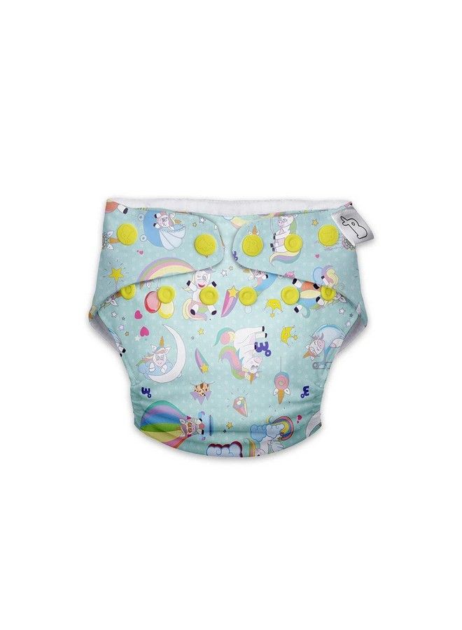 Uno Freesize Cloth Diaper ; Cloth Diaper For Babies 0 To 3 Years ; Washable & Reusable Cloth Diaper ; Comes With Cloth Diaper Inserts ; 1 Organic Cotton Soaker (Unicorn :))