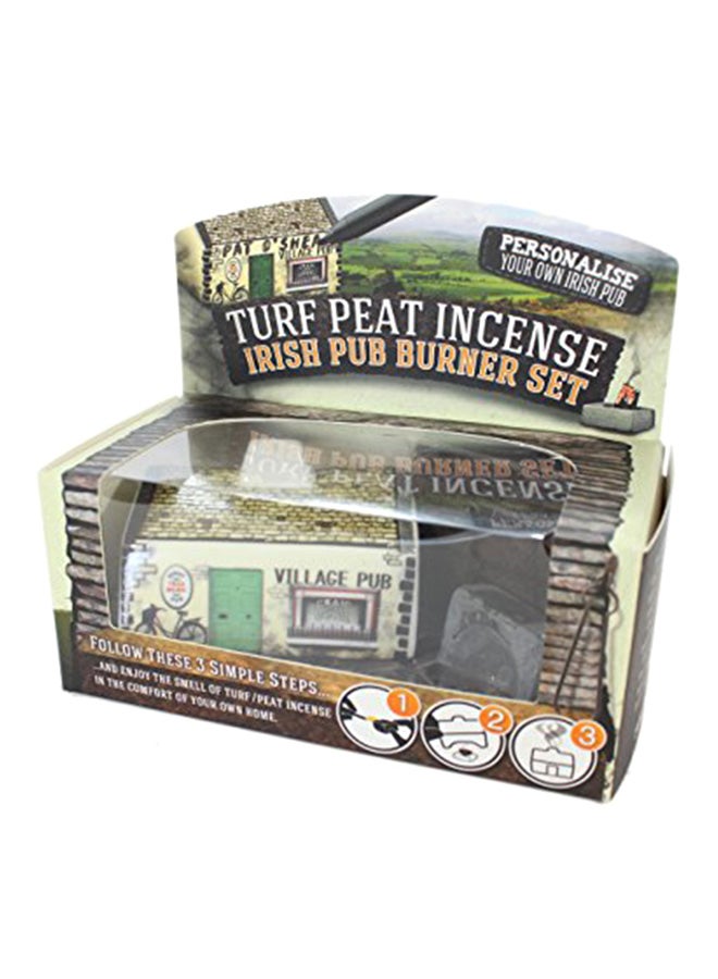 Irish Pub Turf Peat Incense Burner Set